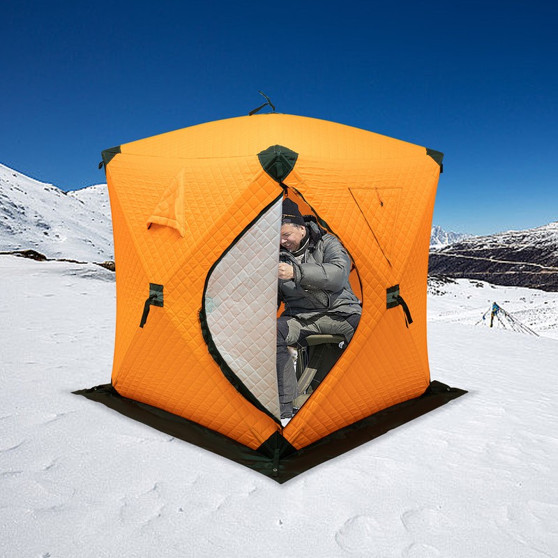 Portable Ice Fishing Tent 1-2 People Fishing Shelter Thermal Tent With Toolbag