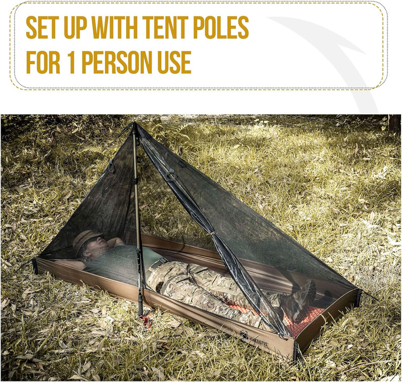 Mesh Teepee Tent, Ultralight 1 Person Screen Room with Waterproof Floor, Outdoor gallery