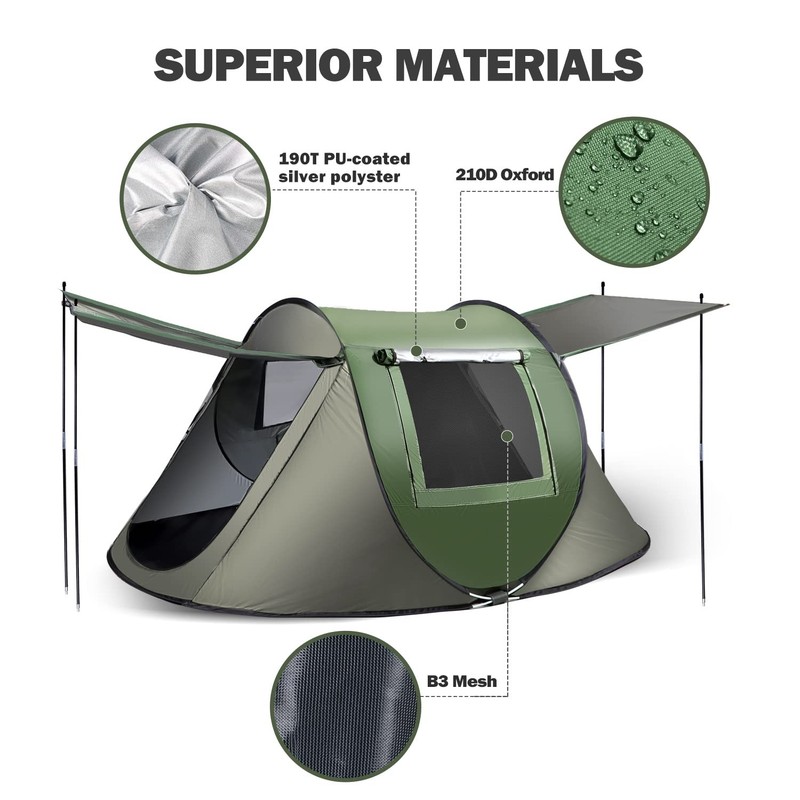 RealPero Instant Pop-Up Tent: Setup So Fast, You'll Miss the Struggle! 2-3P gallery