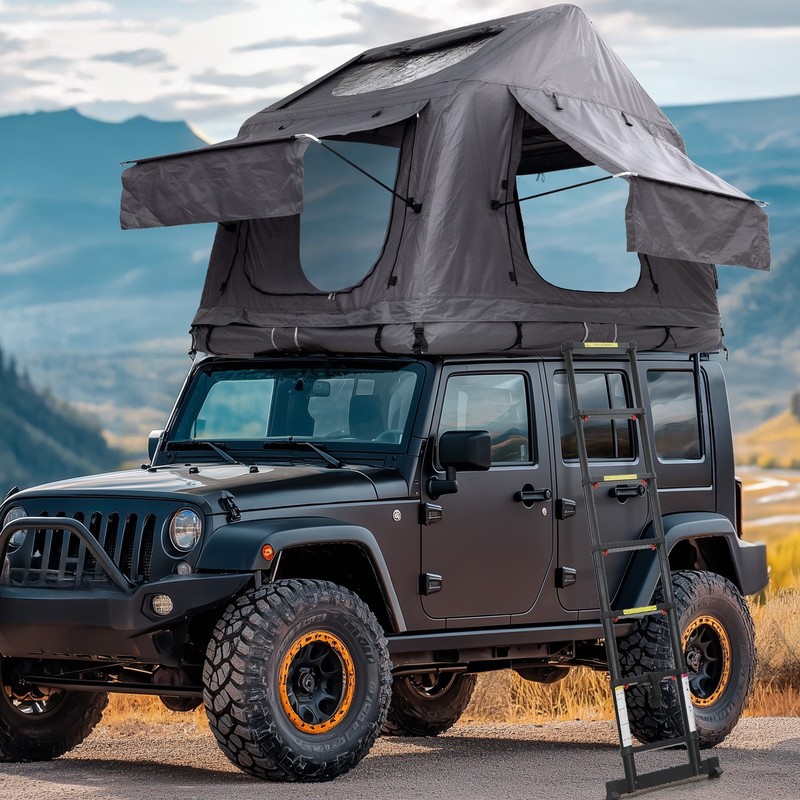 Inflatable Rooftop Camping Tent w/ Built-In Air Mattress, Ladder for SUV & Truck