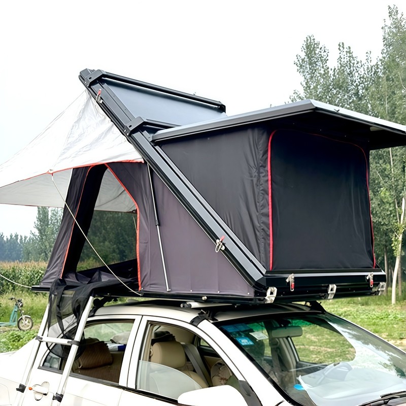 Portable Car Roof Top Tent X Hinge Quick Automatic Open Hard Shell