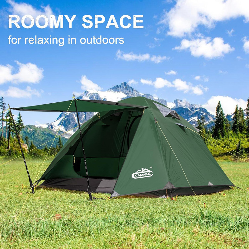 2-3 Person Backpacking Tent with Double Door 2 Vestibule, Waterproof Windproof L gallery