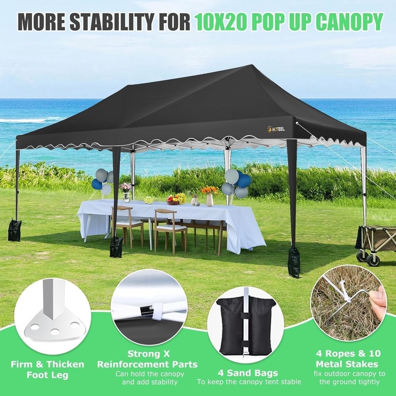 10x20 EZ Pop Up Outdoor Canopy Tent Folding Outdoor Party Tent Shade Shelter gallery
