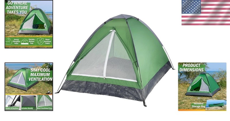 Versatile Lightweight Camping Tent for 2 with Rainfly – Quick Setup for Getaways gallery