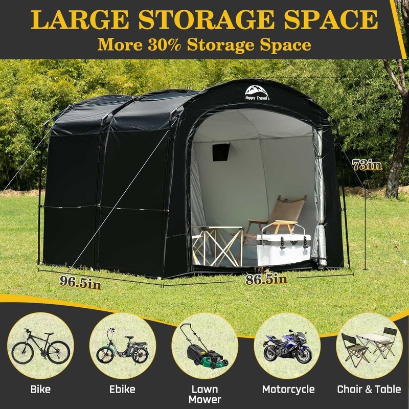 Happy Travel Bike Storage Tent Outdoor 8x7x6.3ft gallery