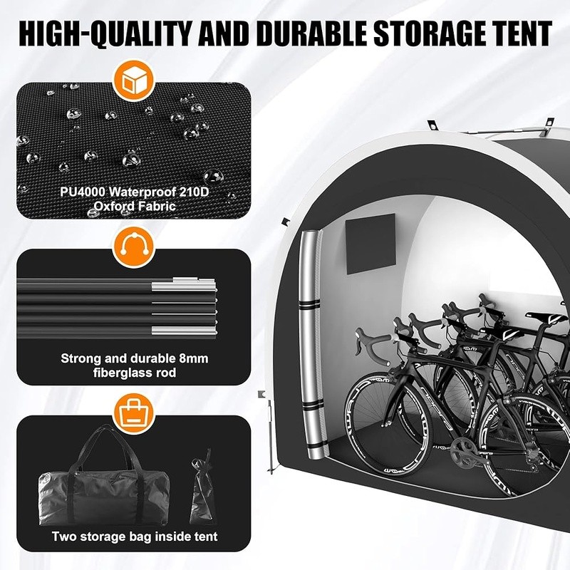Outdoor Storage Shed Tent Waterproof Windproof Bikes Motorcycles eBikes New gallery