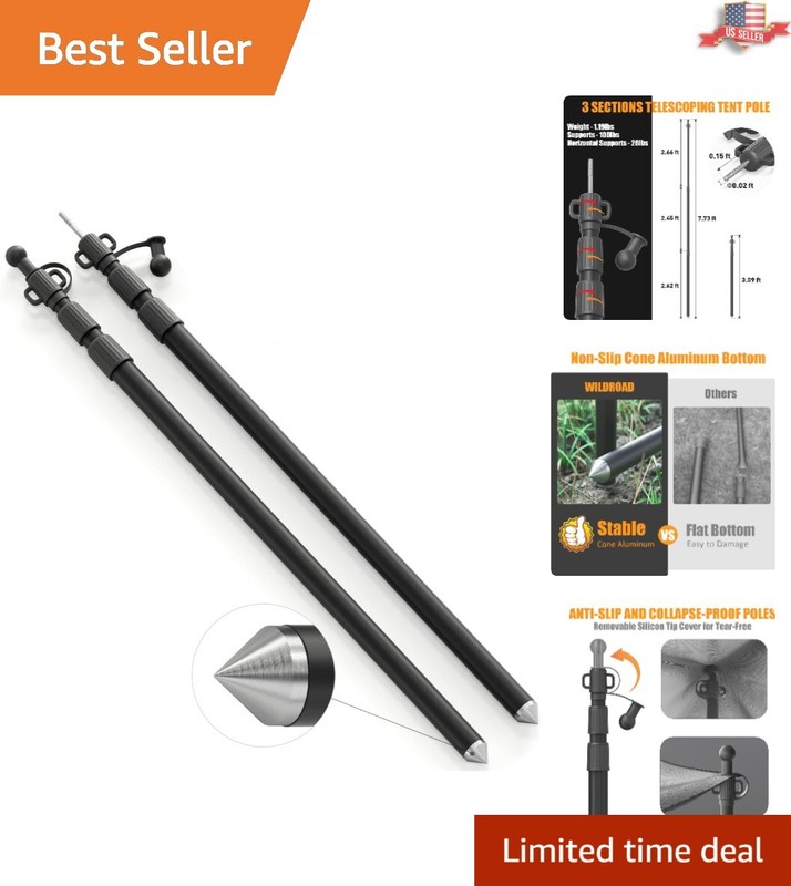 Durable Outdoor Aluminum Telescoping Poles 7.7ft – Non-Slip & Weather-Resistant