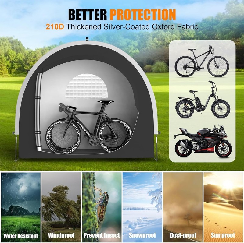 39.4" Wider Storage Shed Tent Bikes Motorcycle,ebike,eScooter,Lawn Mower Outdoor gallery