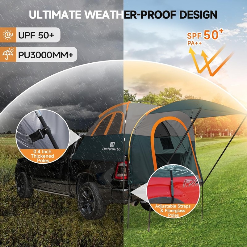 Umbrauto 6.4-6.7FT Pickup Truck Tent with Awning gallery