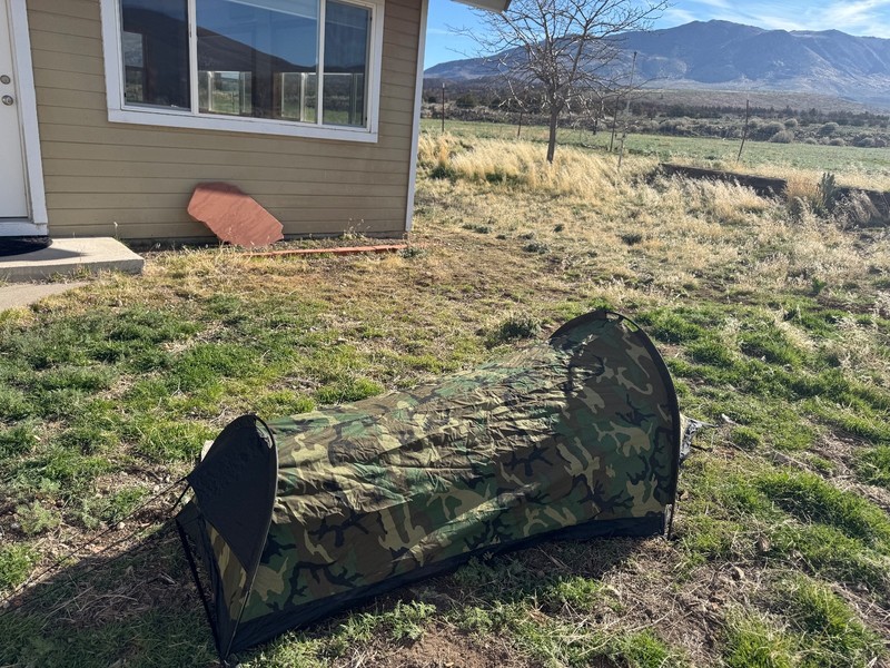 Rare Integral Designs Mega Sola Bivy 2 Pole Solo Tent Woodland Camo