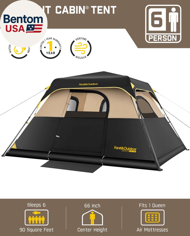 Camping Tent 4/6/8/10 Person Instant Cabin Tent Setup in 60 Seconds with Rainfly gallery