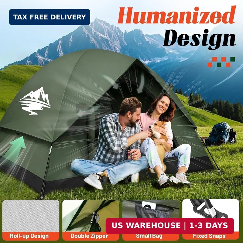 Tents for Camping 2/3 Person with Rainfly - Camping Tent Waterproof Windproof gallery