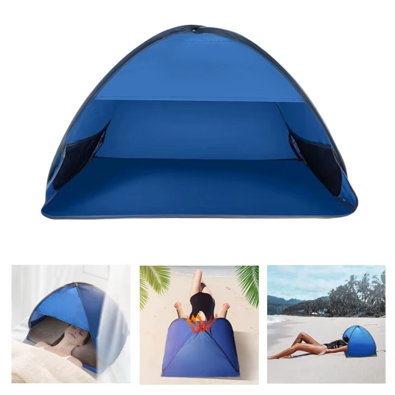 Pop-Up Beach Tent w/ Headrest UV Protection | Auto Open Sun Shelter Kids/Adults