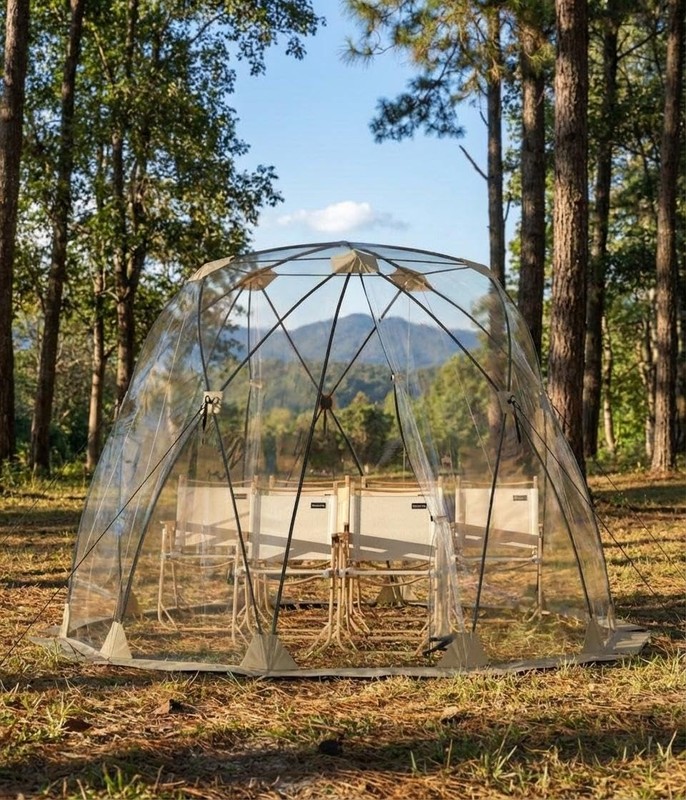 10x10FT Clear Bubble Tent Dome for 4-6 People, UPF 40+ TPU Igloo Shelter w/ Bag