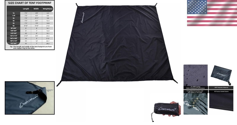 Multi-Purpose Waterproof Tarp 108'' x 84'' - Ideal for Tent, Beach & Hammocks gallery