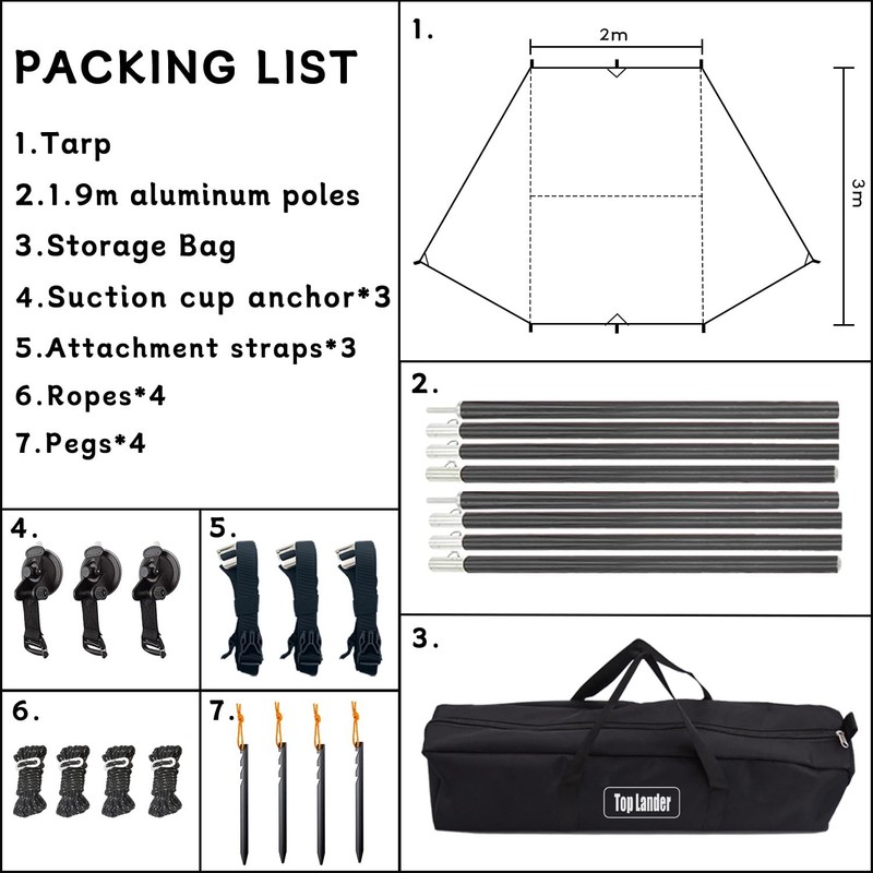 Waterproof Car Tarp Awning Awning 8000mm UV Resistant Awning Front Pe... gallery