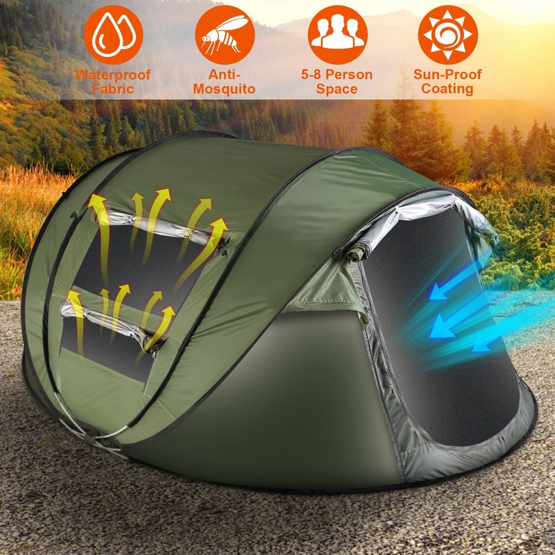 5-8 People Camping Hiking Tent Automatic Instant Pop Up Tent Outdoor Waterproof
