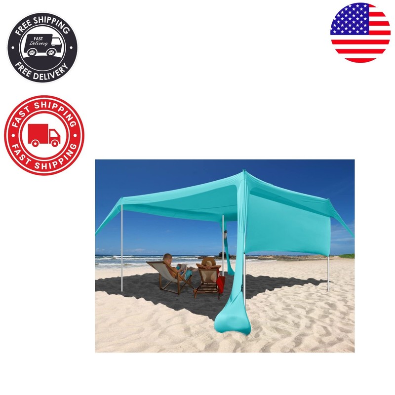 Lightweight 6.6FT Tall Aluminum Beach Shade Tent – Water-Resistant & Portable