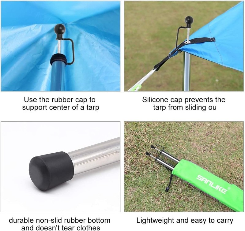 Durable 90 in Heavy Duty Tarp Poles - Adjustable and Lightweight for Outdoors gallery