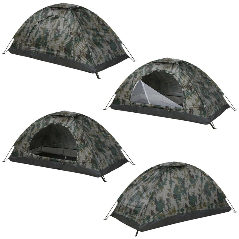 Waterproof 1-2 Person Tent Backpacking Hiking Camping Tent Sun Shelter Folding gallery