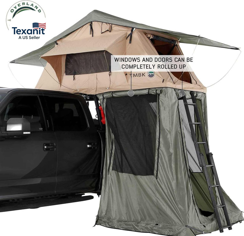 LD TMBK Roof Top Tent Annex Green Base with Black Floor & Travel Cover - 420D Po gallery