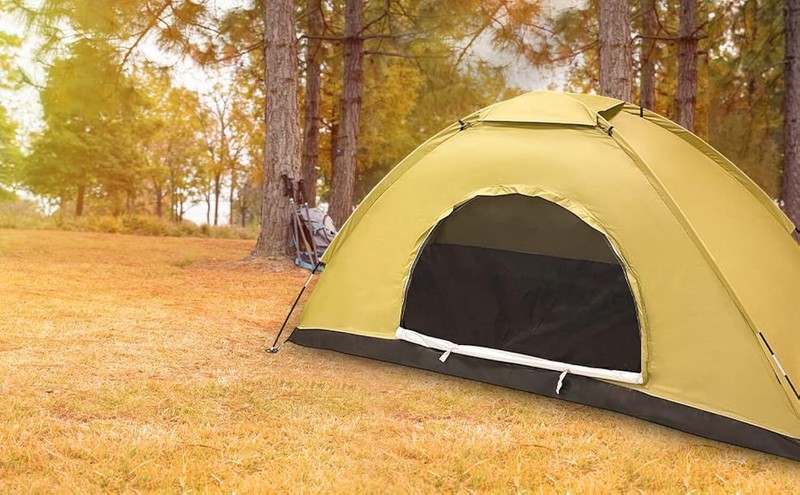 Khaki Single Person Camouflage Camping Tent for Hiking and Outdoor Use