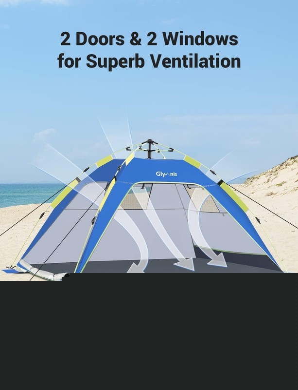 Pop Up Beach Tent Sun Shade Shelter for 3 4 Person UPF 50 Lightweight Easy Setup gallery