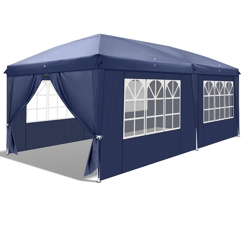 10x20 ft Pop Up Canopy Tent 4 Windows Waterproof Folding Gazebo Party Blue gallery