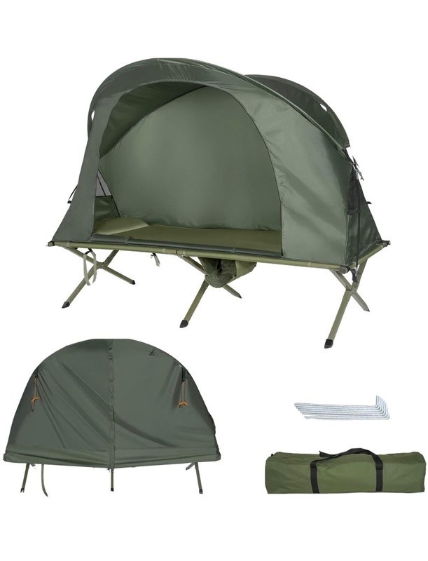 One Person Air Bed Cot Portable Pop-up Camping Tent