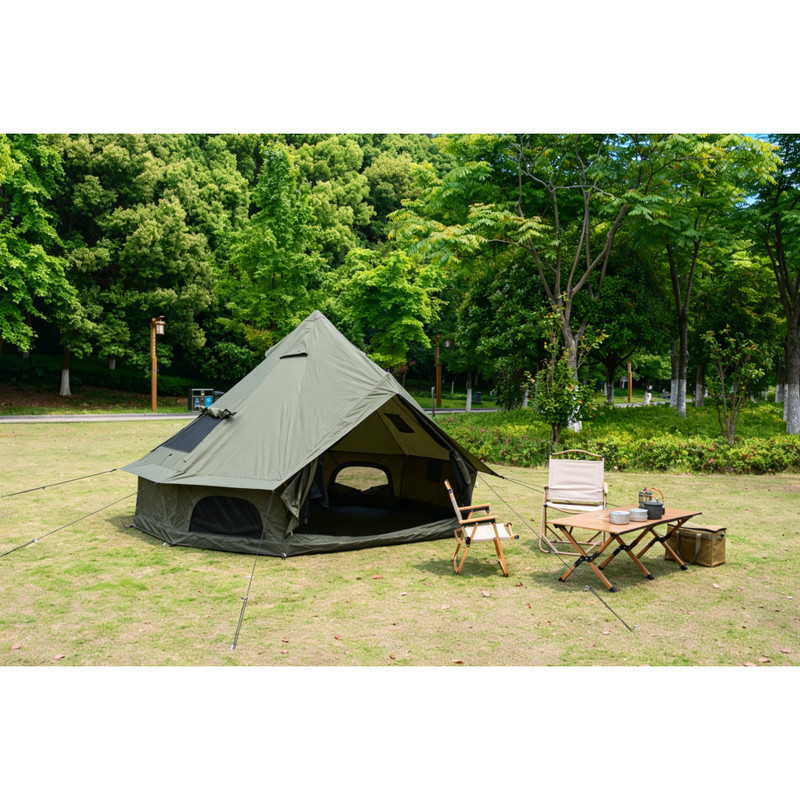Oxford Bell Tent 13.1ft with Stove Jack, 4-8 Person Glamping Shelter gallery