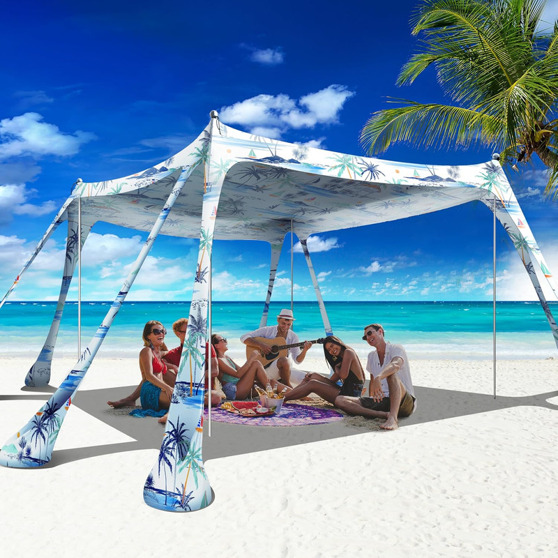 Pop Up Beach Canopy Tent 10x10ft Sun Shelter with UPF50+ & Accessories