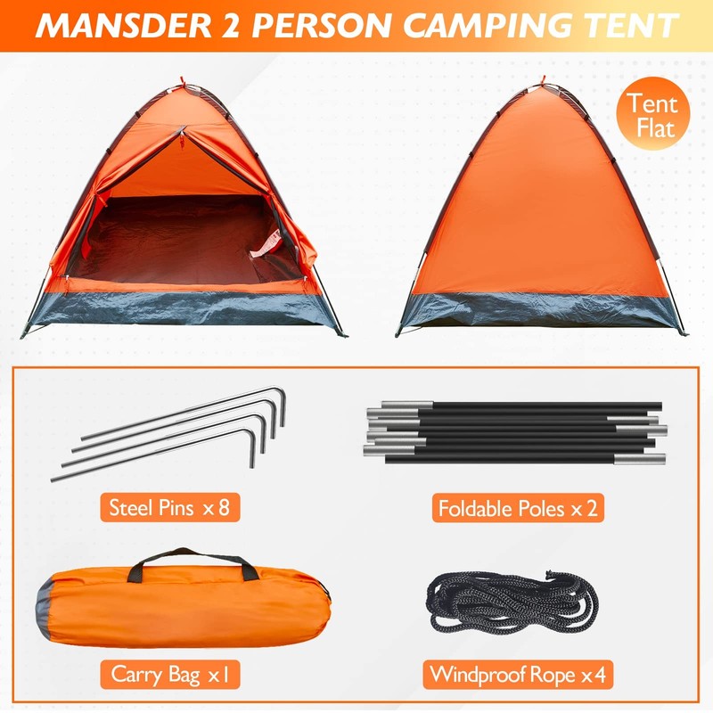 2 Person Camping Dome Tent,Waterproof Lightweight Portable Tents for Outdoor ... gallery