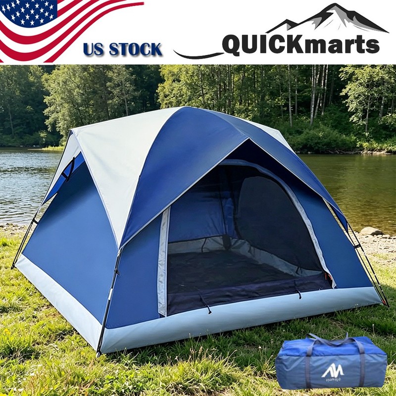 4 Person Waterproof Camping Backpacking Tent with Removable Rainfly Easy Setup