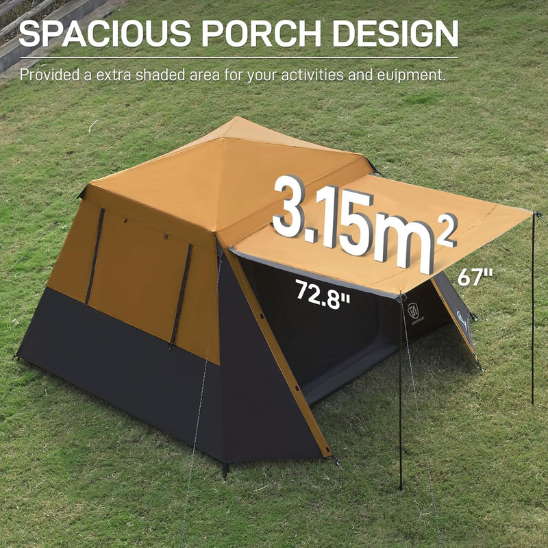 EVER ADVANCED Blackout 6 Person Camping Tent, Instant Cabin Tent for Family with gallery