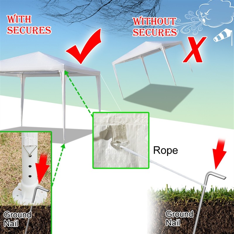 3 x 3m Waterproof Tent with Spiral Tubes White gallery