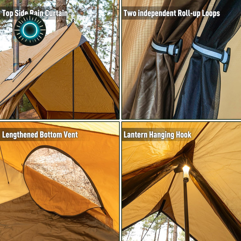 Camping Hot Tent Cabin Tent Chalet 70 Pro Portable Wall Tent with Stove Jack and gallery