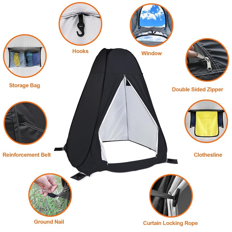 7FT Extra Large Pop Up Shower Privacy Tent Portable Outdoor Bath Toilet gallery