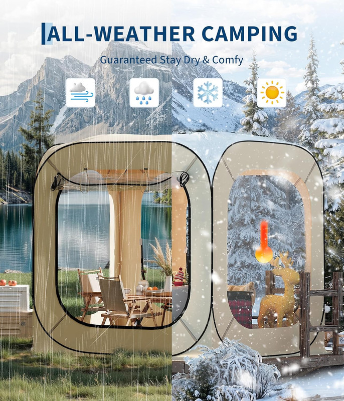 6X6 Ft Pop up Sports Tent, Instant Shelter, Rainproof Camping Sun Shelter Coldpr gallery