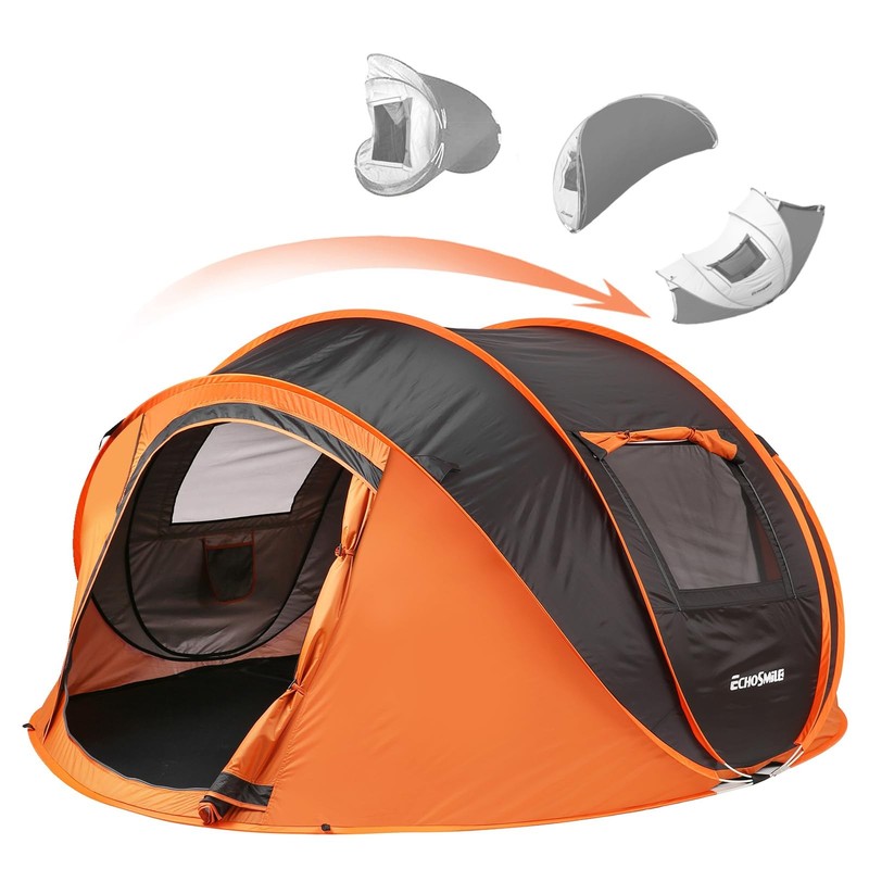 Instant Pop Up Camping Tent, 4 Person Easy Setup Tent, Water Resistant Dome, …