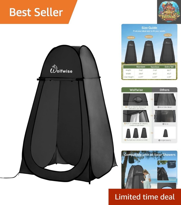 Durable Pop Up Privacy Tent for Outdoor Adventures – 75″ Height & Ventilation