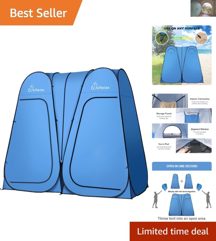Quick Pop Up 2 Room Outdoor Tent – UV Protected Changing Shelter for Camping