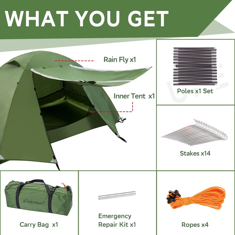 Lightweight Backpacking Tent - 6 Person Waterproof Camping Tent, 3 Season Lar... gallery