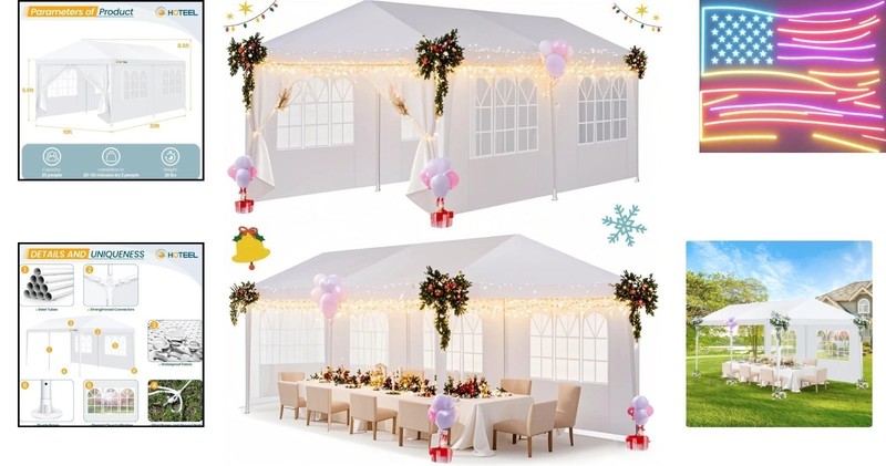 10x20 Party Tent with 6 Removable Sidewalls for Parties, Carpas para Fiestas,... gallery