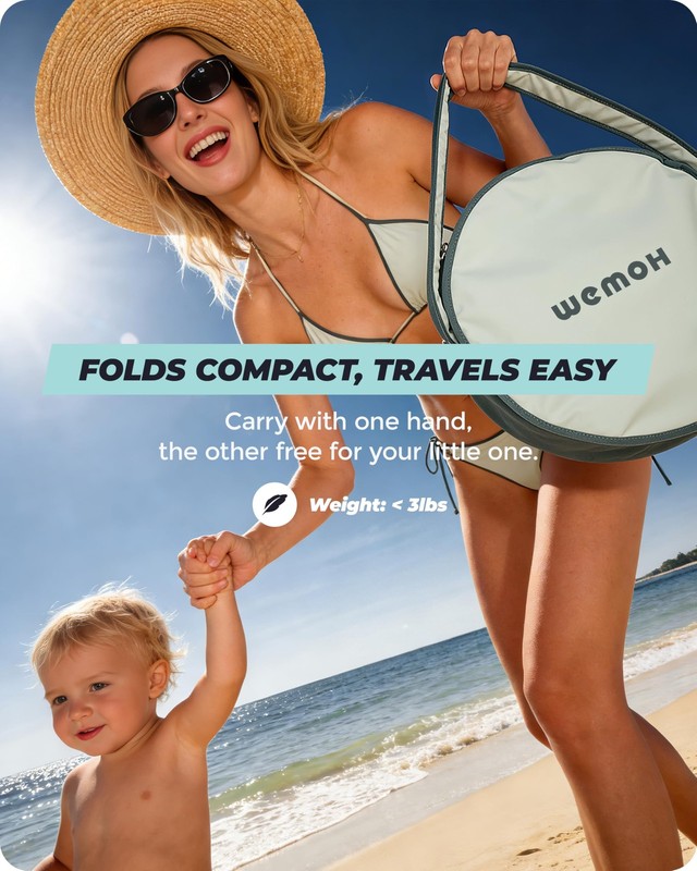 Baby Beach Tent with Pool, 3-in-1 Upgrade Pop Up UPF 50+ Sun Protection Shelter gallery