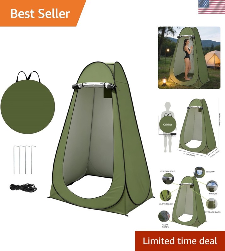 Lightweight Pop-Up Shower Tent – Spacious Outdoor Privacy Shelter for Campers