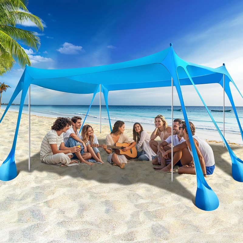 Rhino Valley Beach Tent, 10 X 13 FT Beach Shade UPF50+ Protection, Beach Canopy