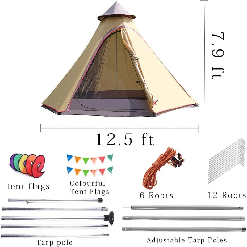 12'X10'X8'Dome Camping Tent 5-6 Person 4 Season Double Layers Waterproof Anti-Uv gallery