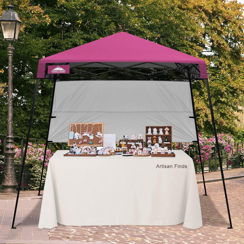 EAGLE PEAK 8x8 Pop Up Canopy Tent with Sidewall, Compact, Portable Slant Leg gallery