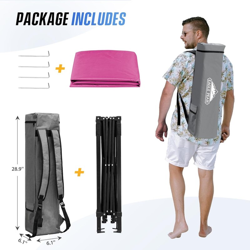 EAGLE PEAK 8x8 Pop Up Canopy Tent with Sidewall, Compact, Portable Slant Leg gallery