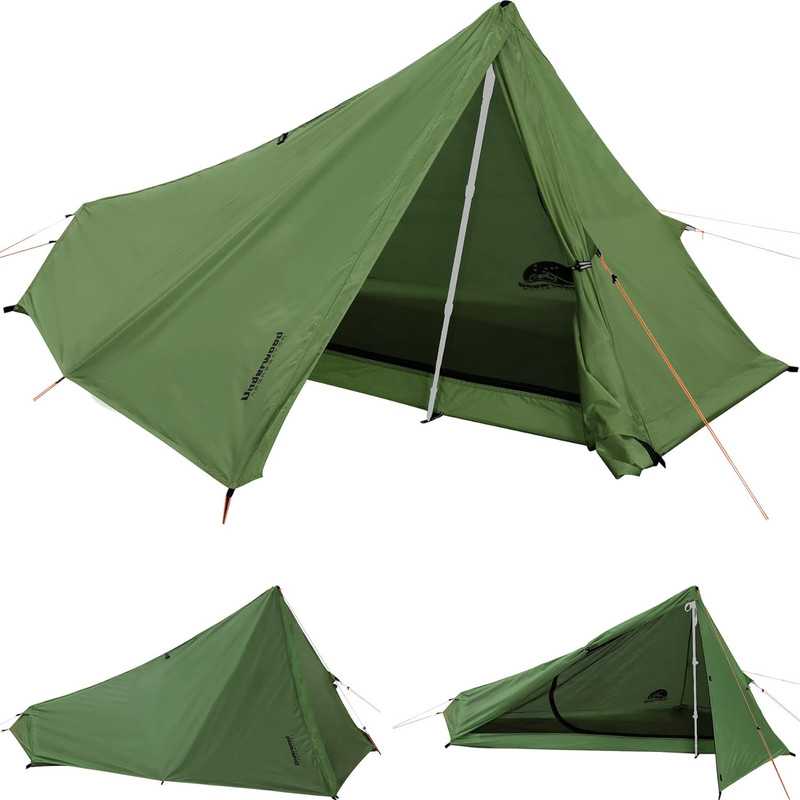 1 Person Trekking Pole Tent for Backpacking – Ultralight Backpacking Tent, Water